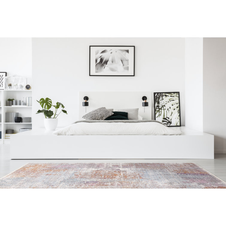 Bungalow Rose Emmalynn Oriental Gray/Orange/Pink Area Rug & Reviews